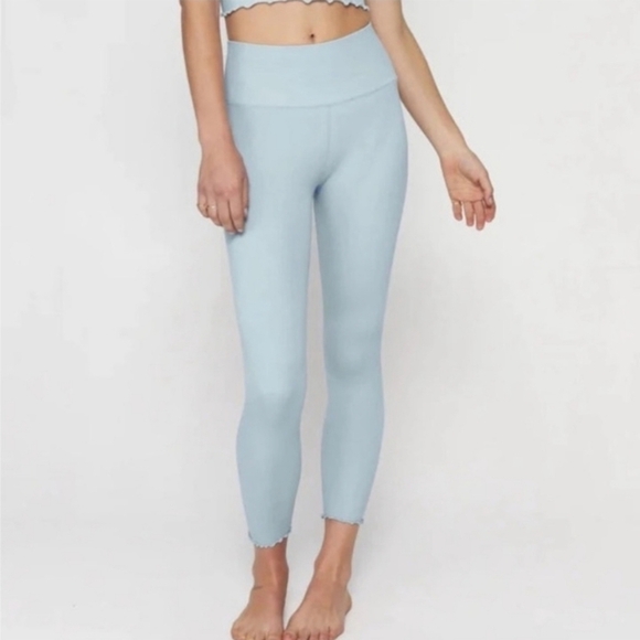 Spiritual Gangster Love Sculpt 7/8 Ruffle Leggings, Color Pastel Blue Size XS/S - Picture 2 of 16